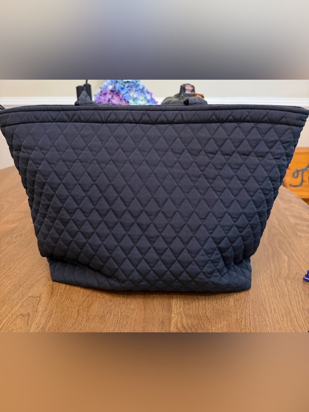 Vera Bradley Moonless Night Black East West Tote Like New